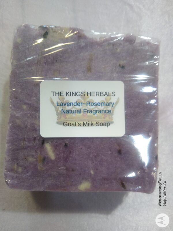 A package of lavender soap with purple flowers.